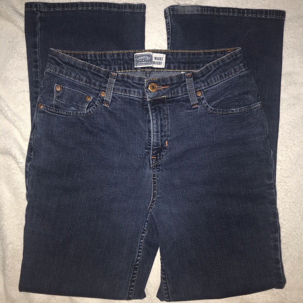 Signature Levi At waist dark wash bootcut jeans 10